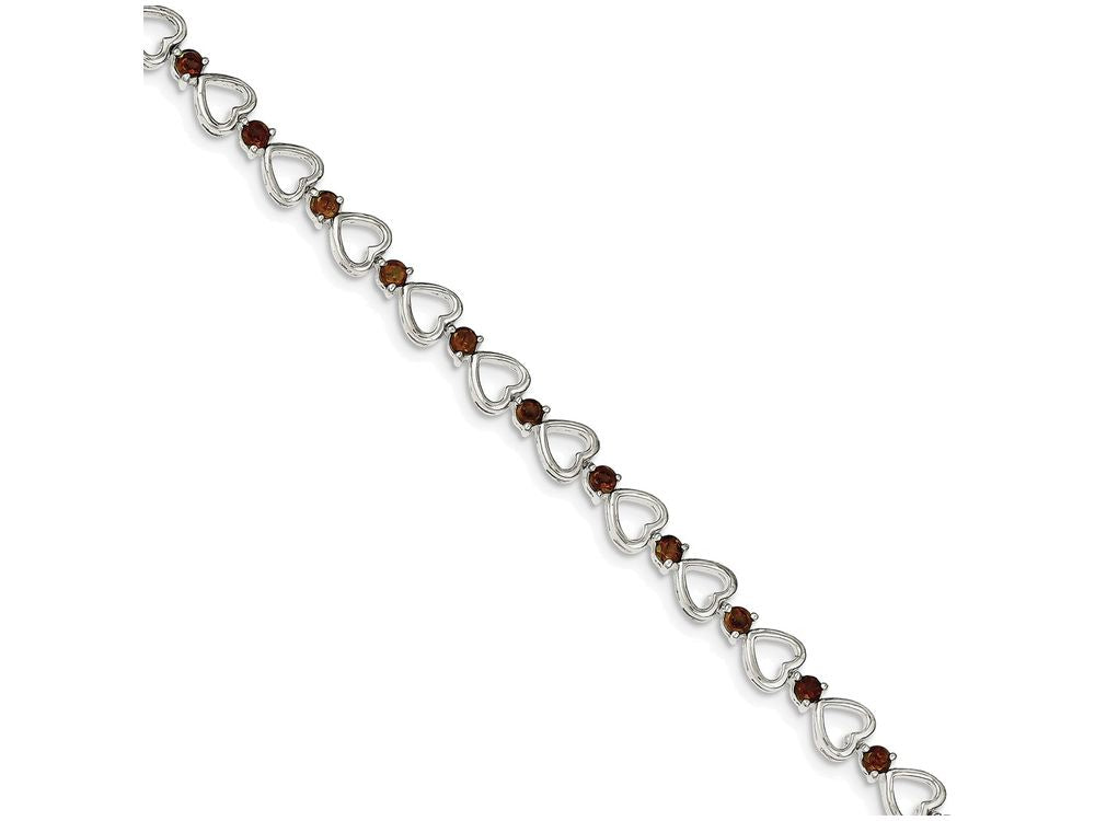 FJC Finejewelers Sterling Silver Garnet Bracelet