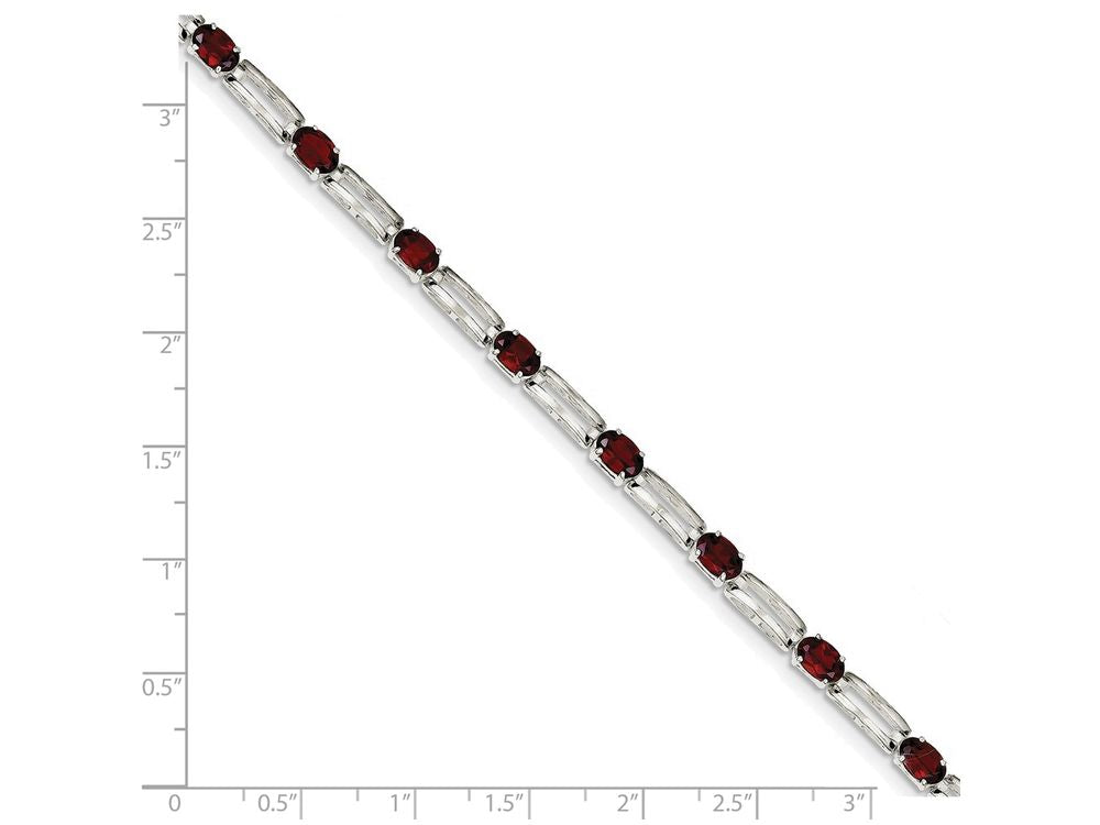 FJC Finejewelers Sterling Silver Garnet Bracelet