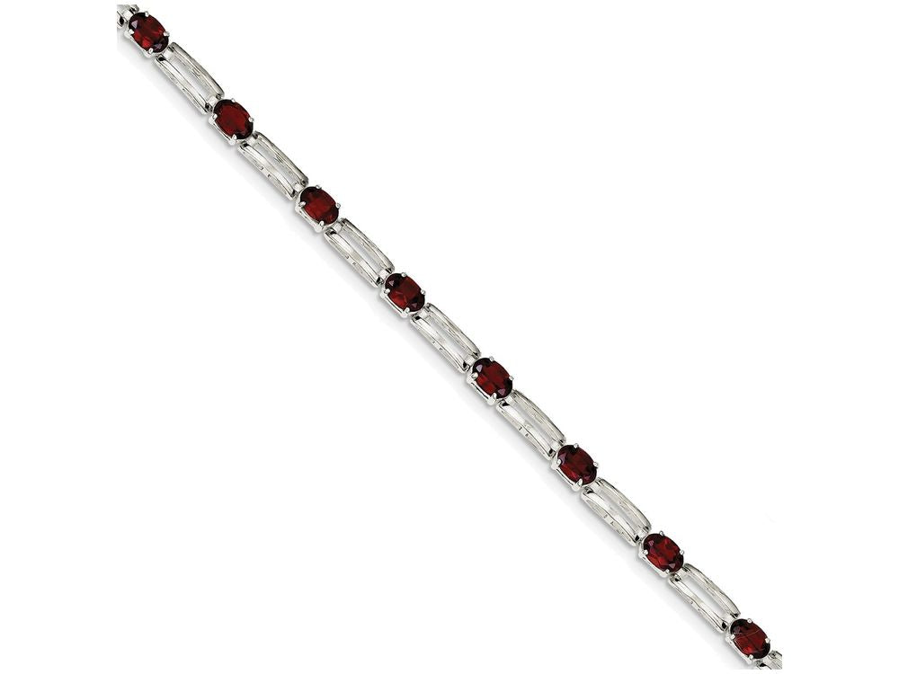 FJC Finejewelers Sterling Silver Garnet Bracelet
