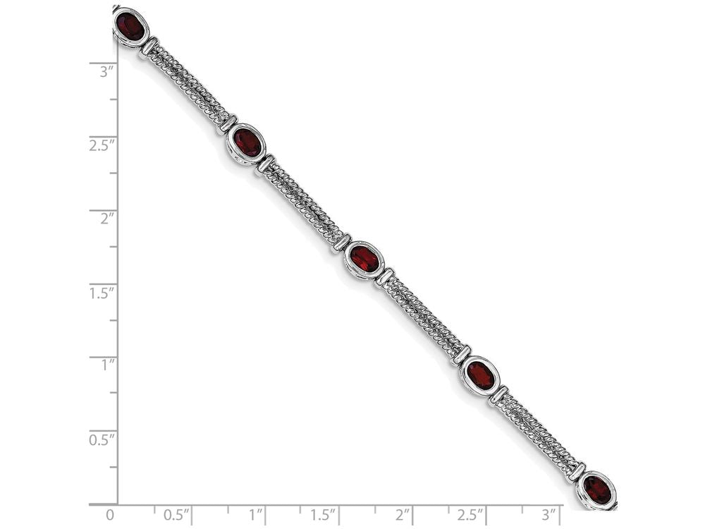 FJC Finejewelers Sterling Silver Garnet Bracelet