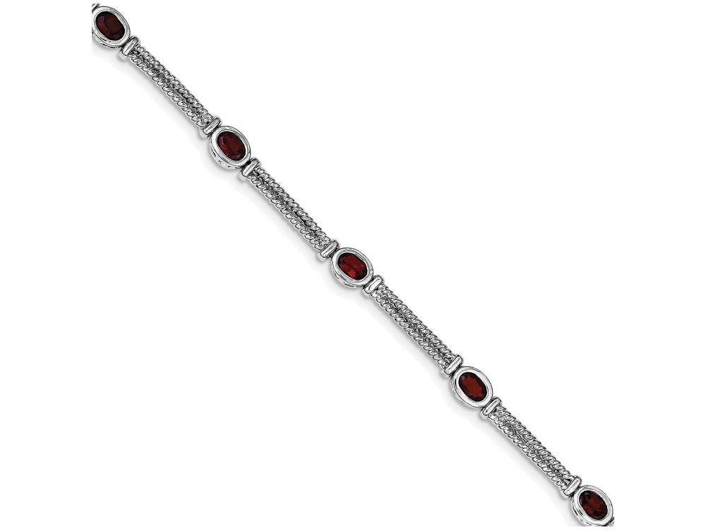 FJC Finejewelers Sterling Silver Garnet Bracelet