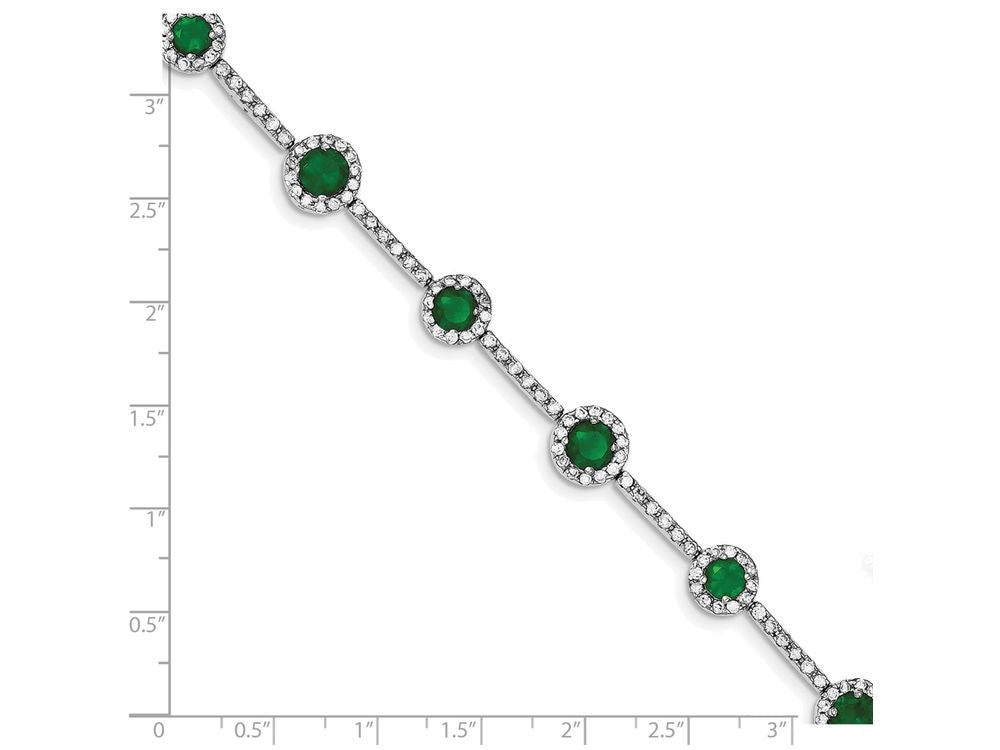 FJC Finejewelers Sterling Silver 7.25inch Green Cubic Zirconia Bracelet