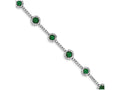FJC Finejewelers Sterling Silver 7.25inch Green Cubic Zirconia Bracelet
