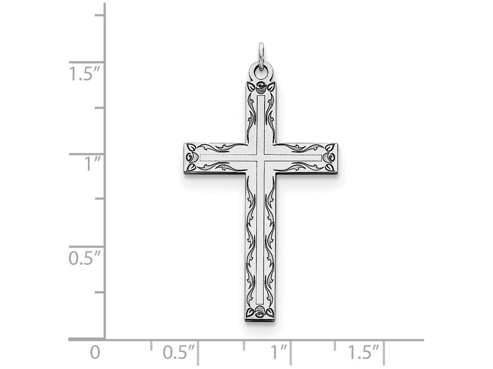 FJC Finejewelers Sterling Silver Laser Designed Cross Pendant Necklace - Chain Included