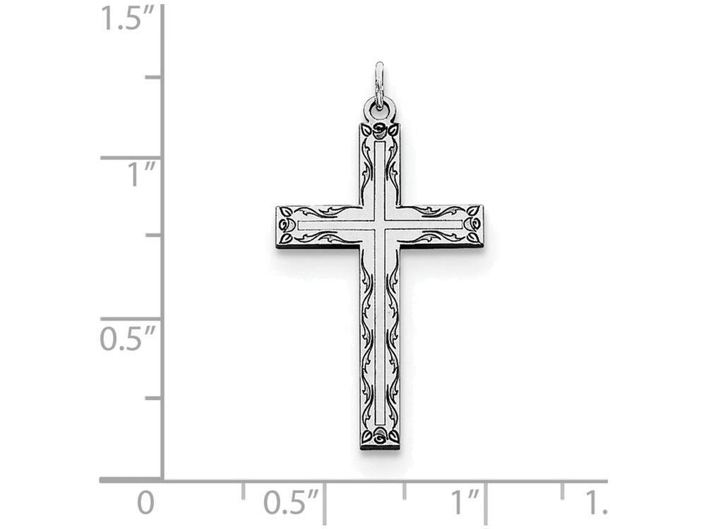FJC Finejewelers Sterling Silver Laser Designed Cross Pendant Necklace - Chain Included