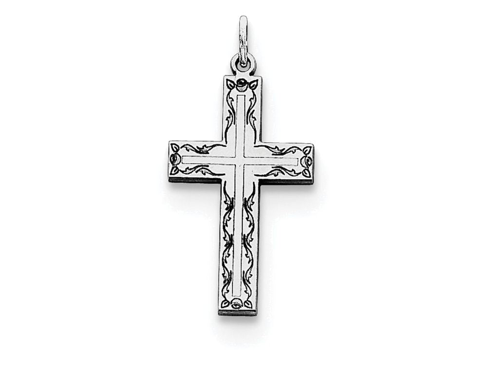 FJC Finejewelers Sterling Silver Laser Designed Cross Charm