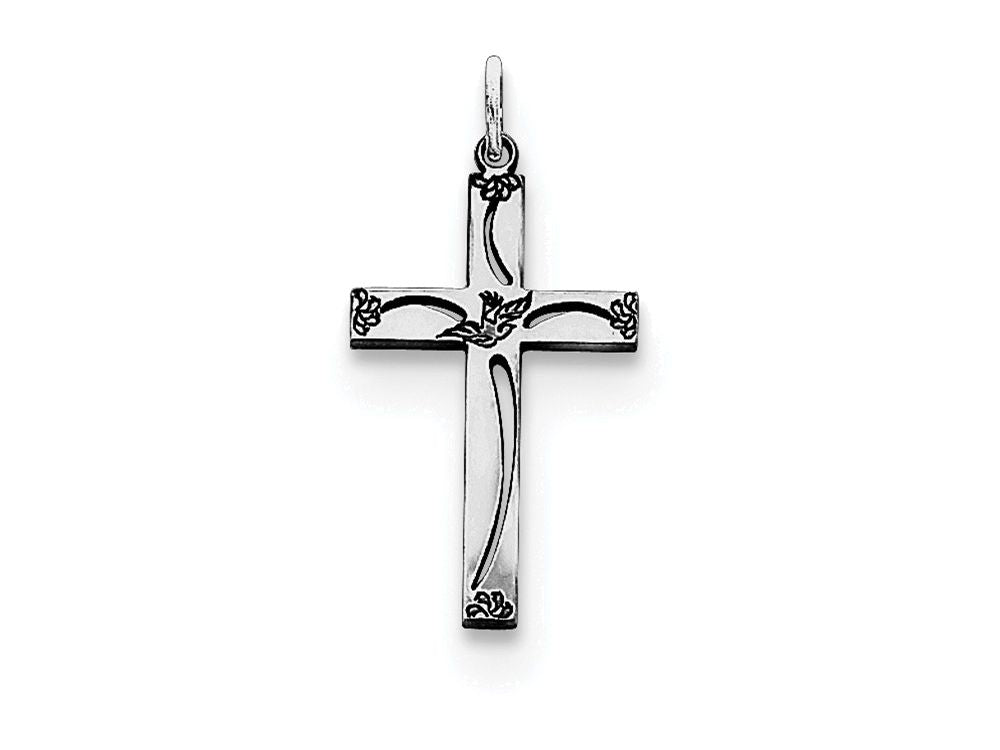 FJC Finejewelers Sterling Silver Laser Designed Cross Charm