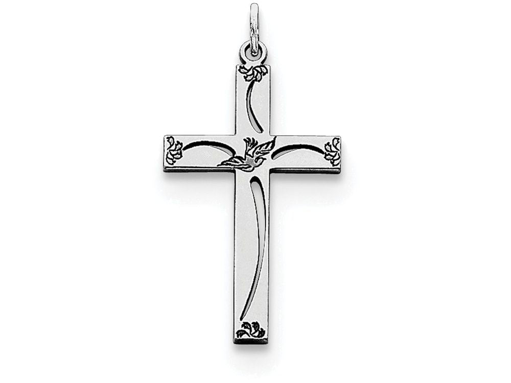 FJC Finejewelers Sterling Silver Laser Designed Cross Pendant Necklace - Chain Included