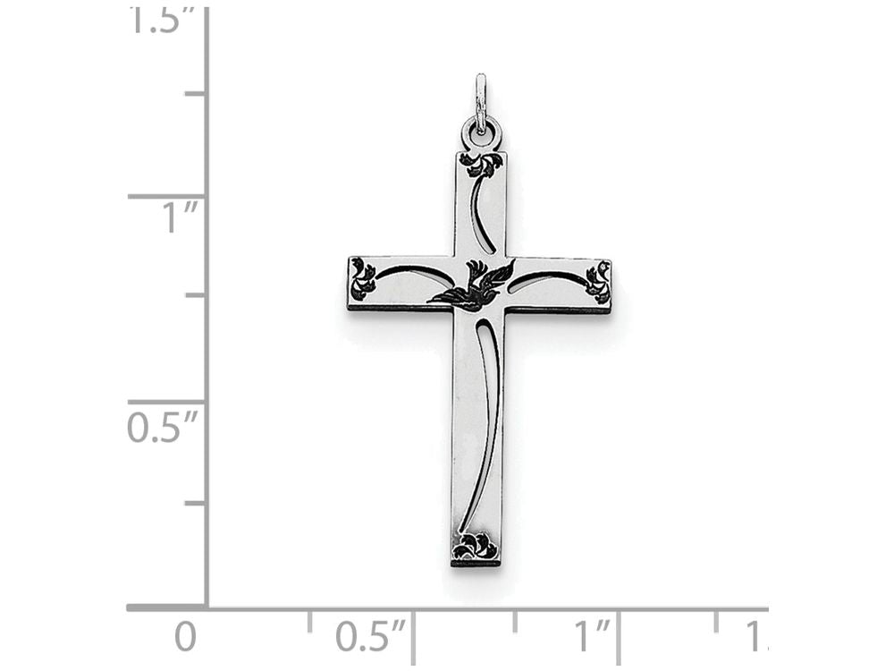FJC Finejewelers Sterling Silver Laser Designed Cross Pendant Necklace - Chain Included