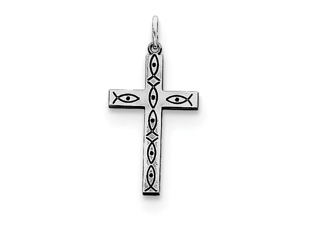 FJC Finejewelers Sterling Silver Laser Designed Cross Pendant Necklace - Chain Included