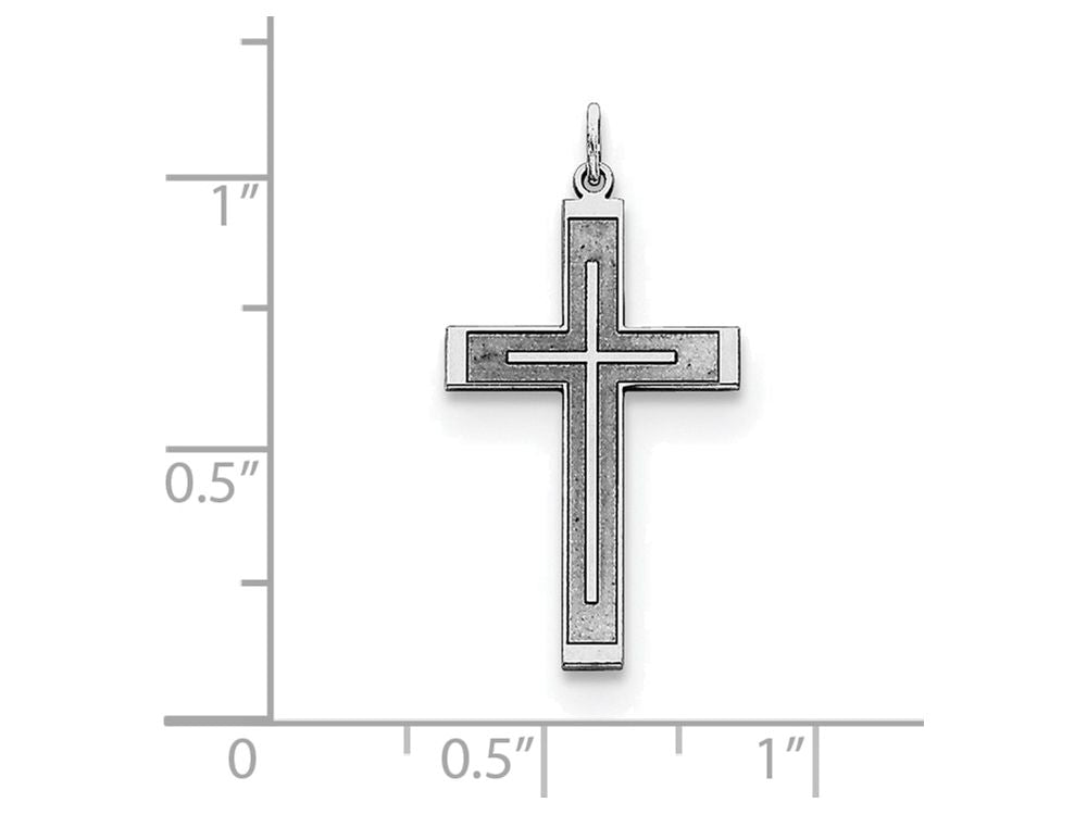 FJC Finejewelers Sterling Silver Laser Designed Cross Pendant Necklace - Chain Included