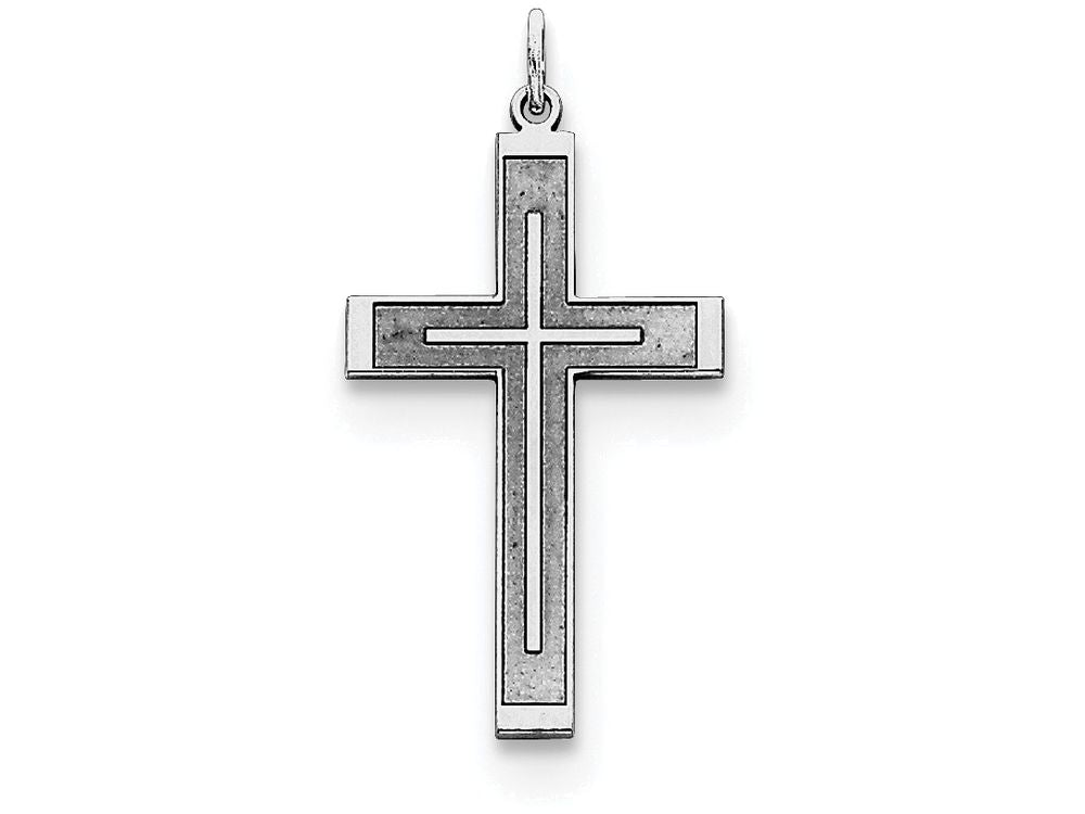 FJC Finejewelers Sterling Silver Laser Designed Cross Pendant Necklace - Chain Included