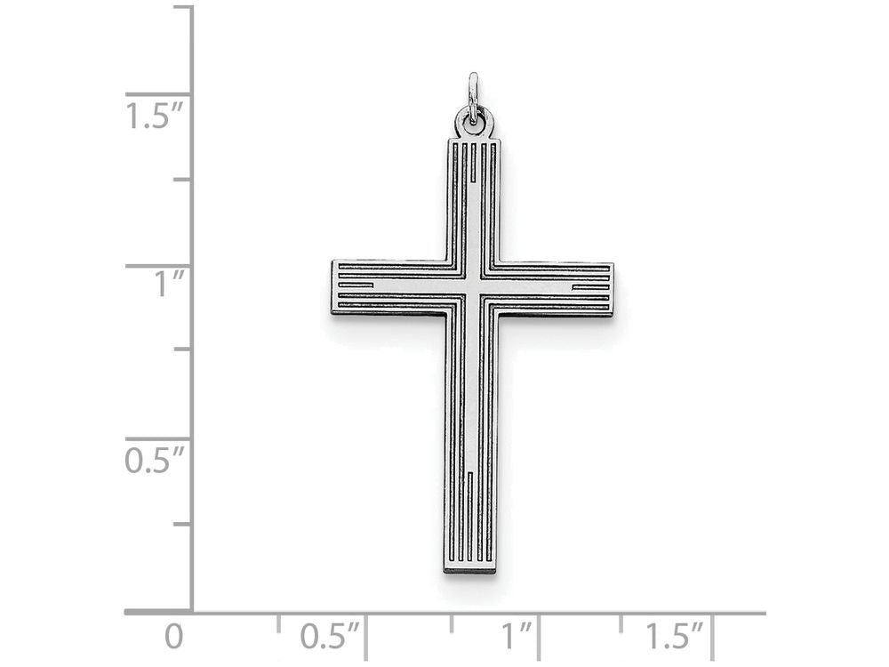FJC Finejewelers Sterling Silver Laser Designed Cross Pendant Necklace - Chain Included