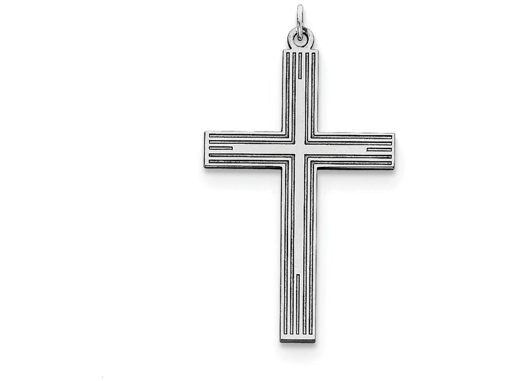 FJC Finejewelers Sterling Silver Laser Designed Cross Pendant Necklace - Chain Included