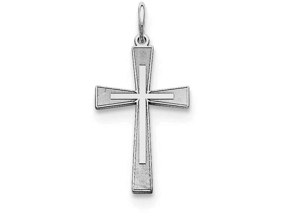 FJC Finejewelers Sterling Silver Laser Designed Cross Pendant Necklace - Chain Included