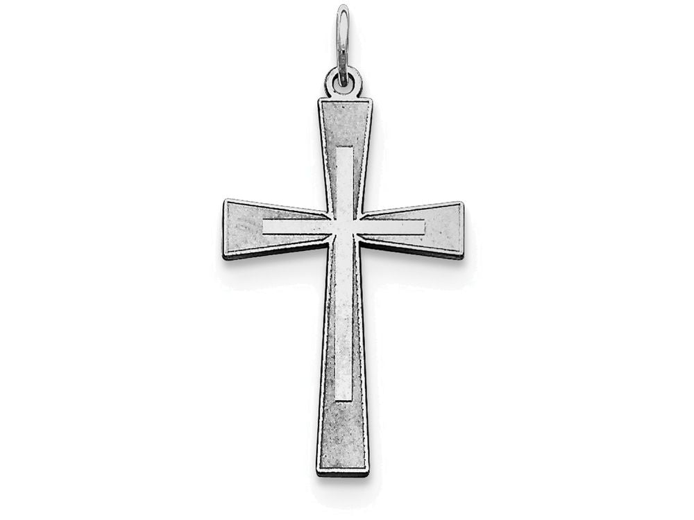 FJC Finejewelers Sterling Silver Laser Designed Cross Pendant Necklace - Chain Included
