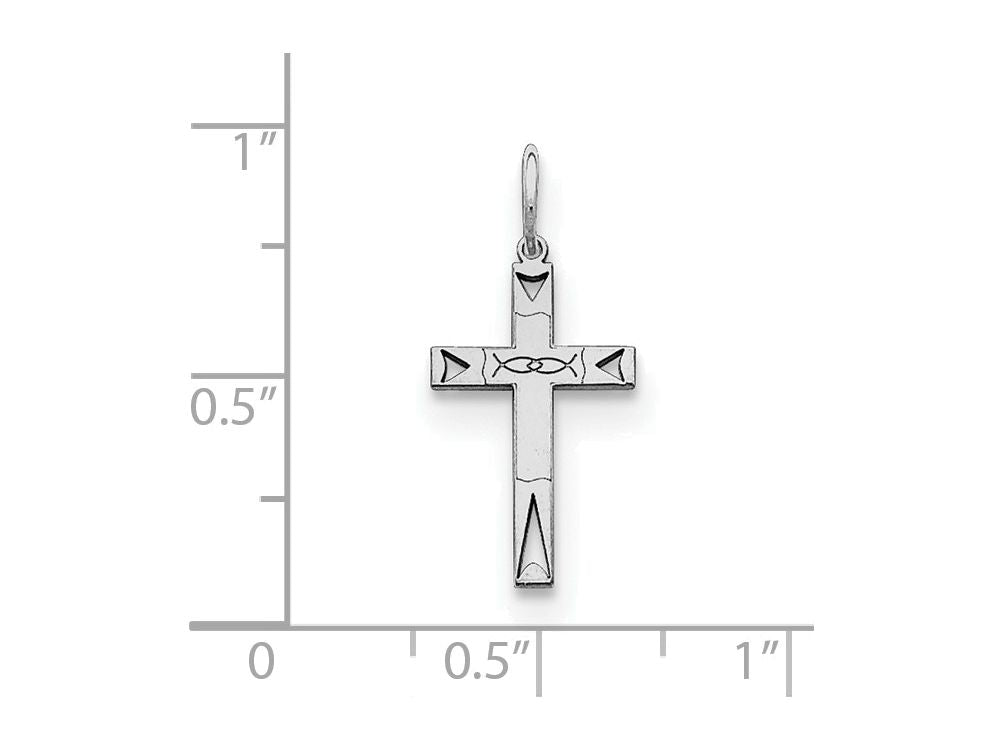 FJC Finejewelers Sterling Silver Laser Designed Cross Charm