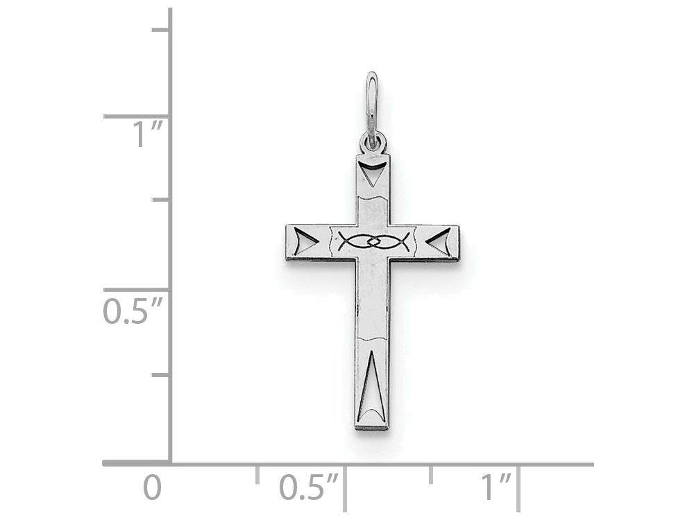FJC Finejewelers Sterling Silver Laser Designed Cross Pendant Necklace - Chain Included