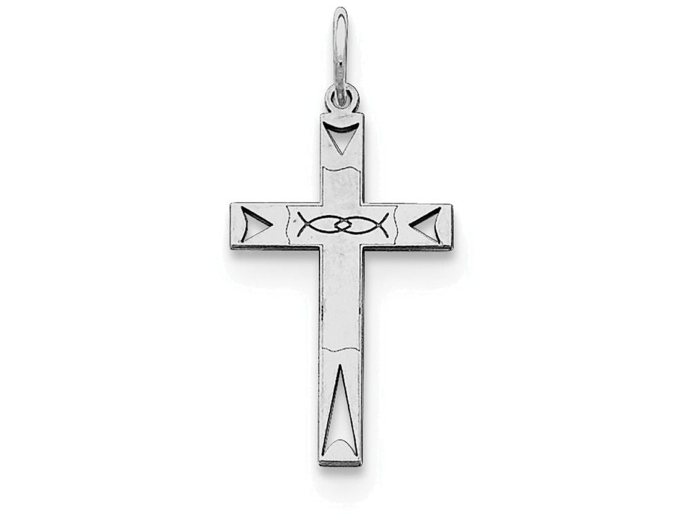 FJC Finejewelers Sterling Silver Laser Designed Cross Pendant Necklace - Chain Included