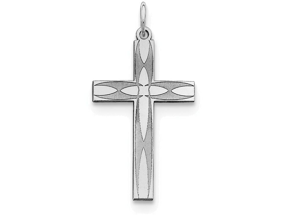 FJC Finejewelers Sterling Silver Laser Designed Cross Pendant Necklace - Chain Included