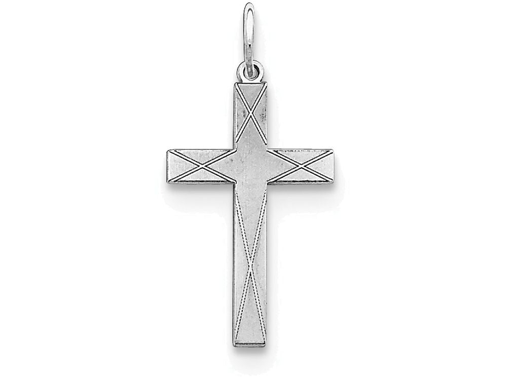 FJC Finejewelers Sterling Silver Laser Designed Cross Pendant Necklace - Chain Included
