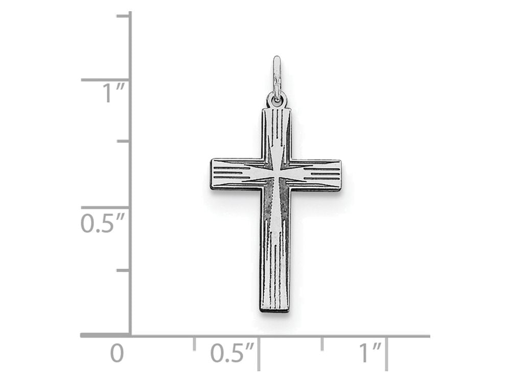 FJC Finejewelers Sterling Silver Laser Designed Cross Pendant Necklace - Chain Included