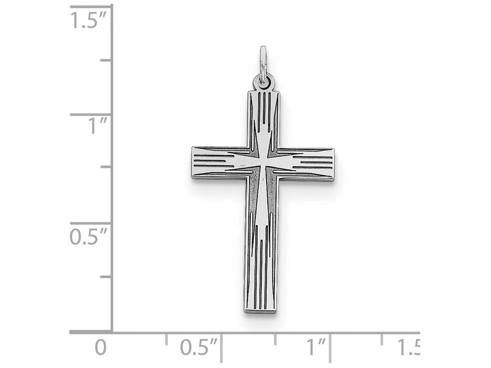 FJC Finejewelers Sterling Silver Laser Designed Cross Pendant Necklace - Chain Included