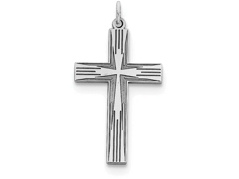 FJC Finejewelers Sterling Silver Laser Designed Cross Pendant Necklace - Chain Included