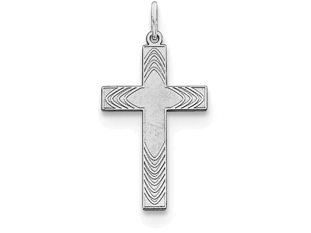 FJC Finejewelers Sterling Silver Laser Designed Cross Pendant Necklace - Chain Included