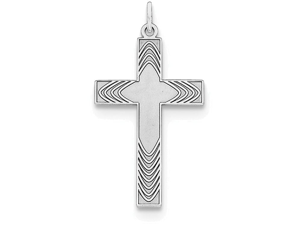 FJC Finejewelers Sterling Silver Laser Designed Cross Pendant Necklace - Chain Included