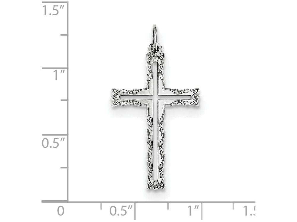 FJC Finejewelers Sterling Silver Laser Designed Cross Pendant Necklace - Chain Included