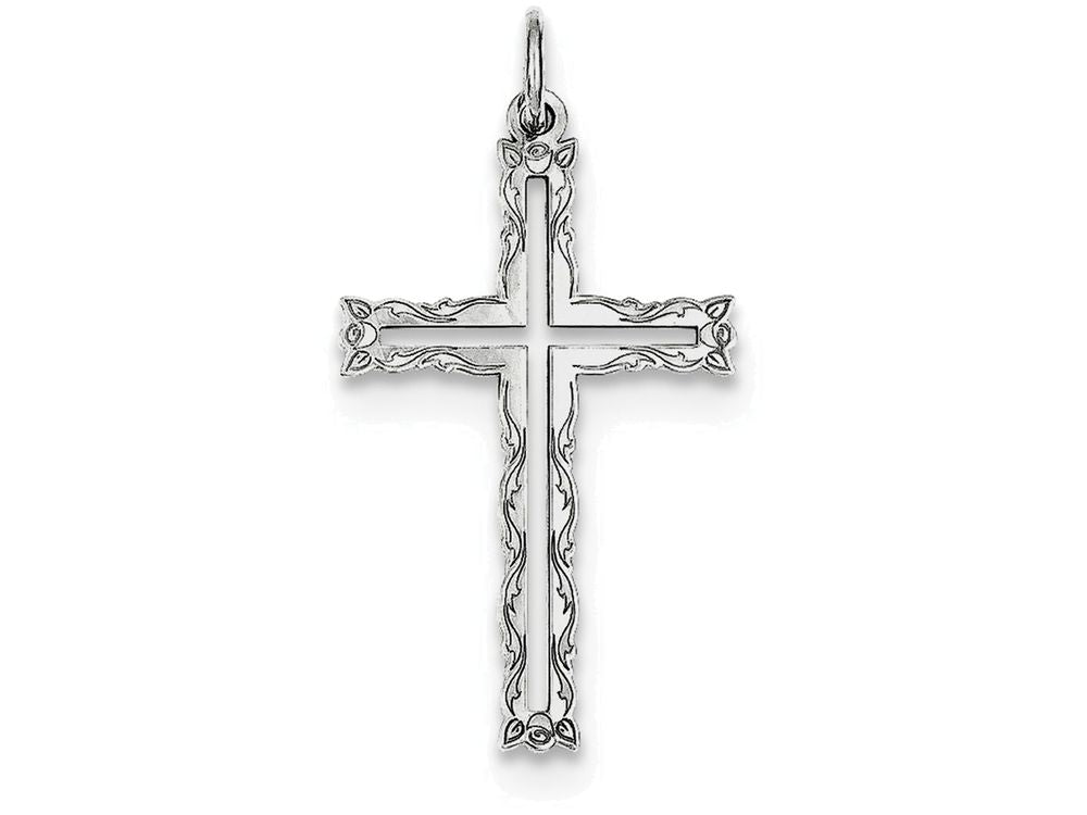 FJC Finejewelers Sterling Silver Laser Designed Cross Pendant Necklace - Chain Included
