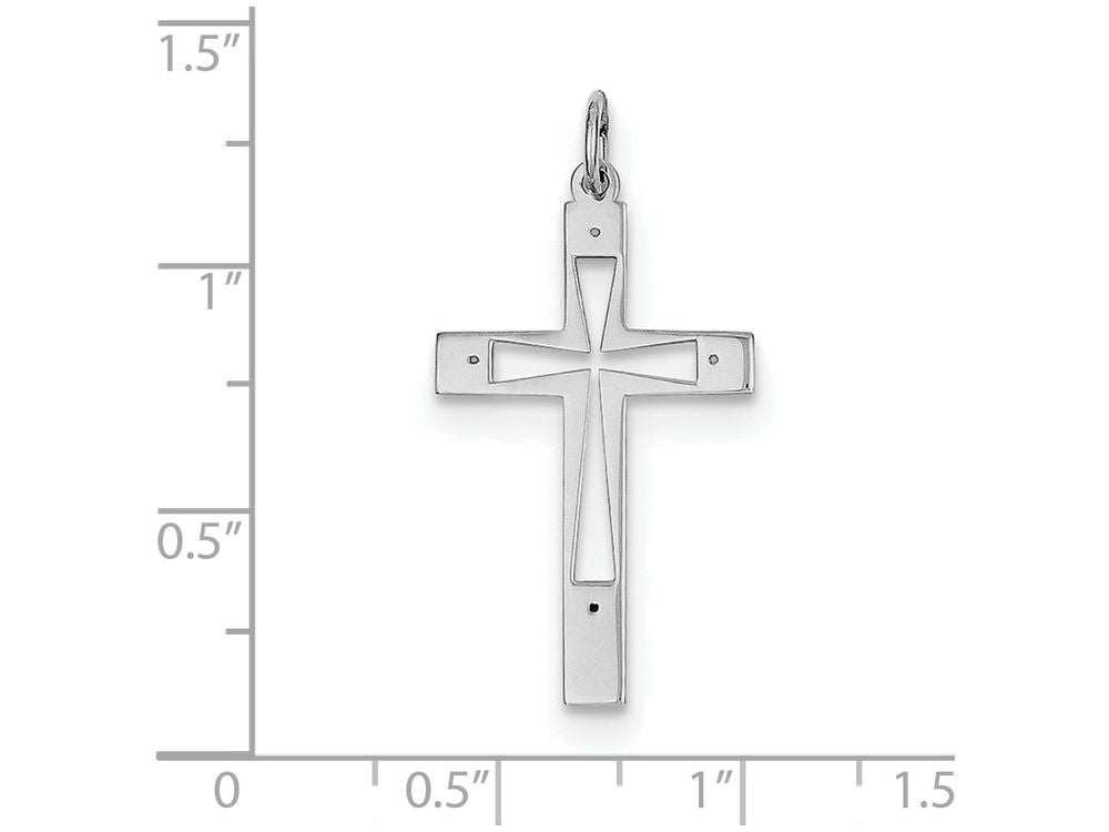 FJC Finejewelers Sterling Silver Laser Designed Cross Pendant Necklace - Chain Included