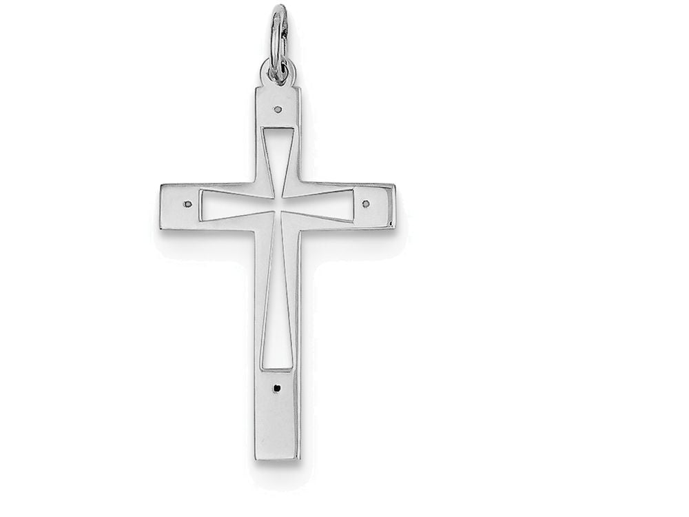 FJC Finejewelers Sterling Silver Laser Designed Cross Pendant Necklace - Chain Included