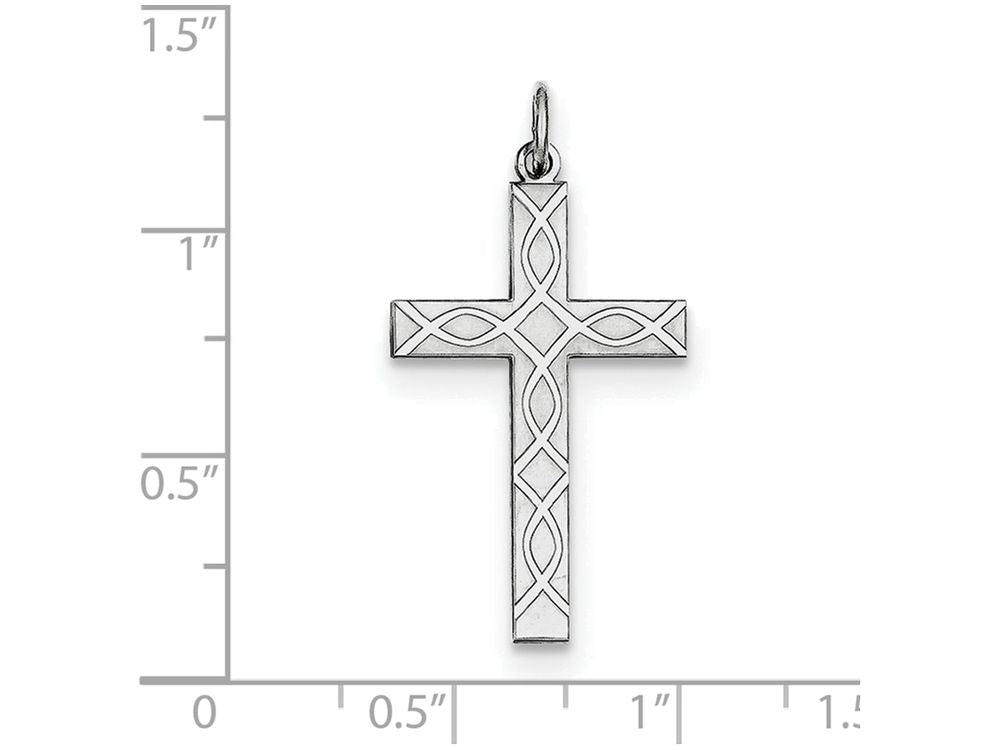 FJC Finejewelers Sterling Silver Laser Designed Cross Pendant Necklace - Chain Included