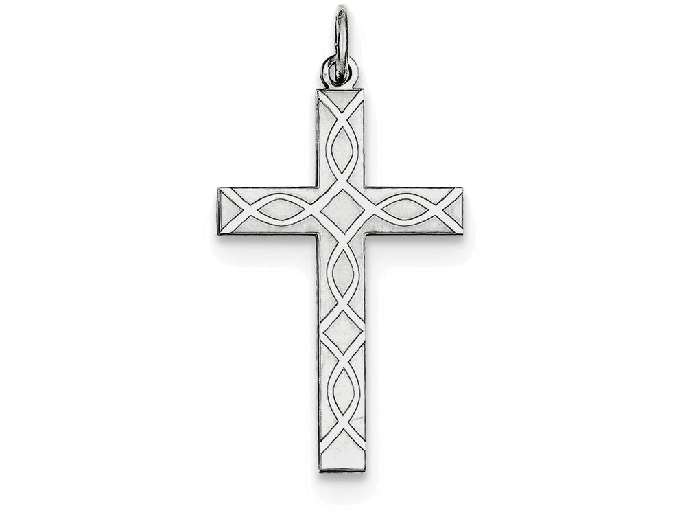 FJC Finejewelers Sterling Silver Laser Designed Cross Pendant Necklace - Chain Included