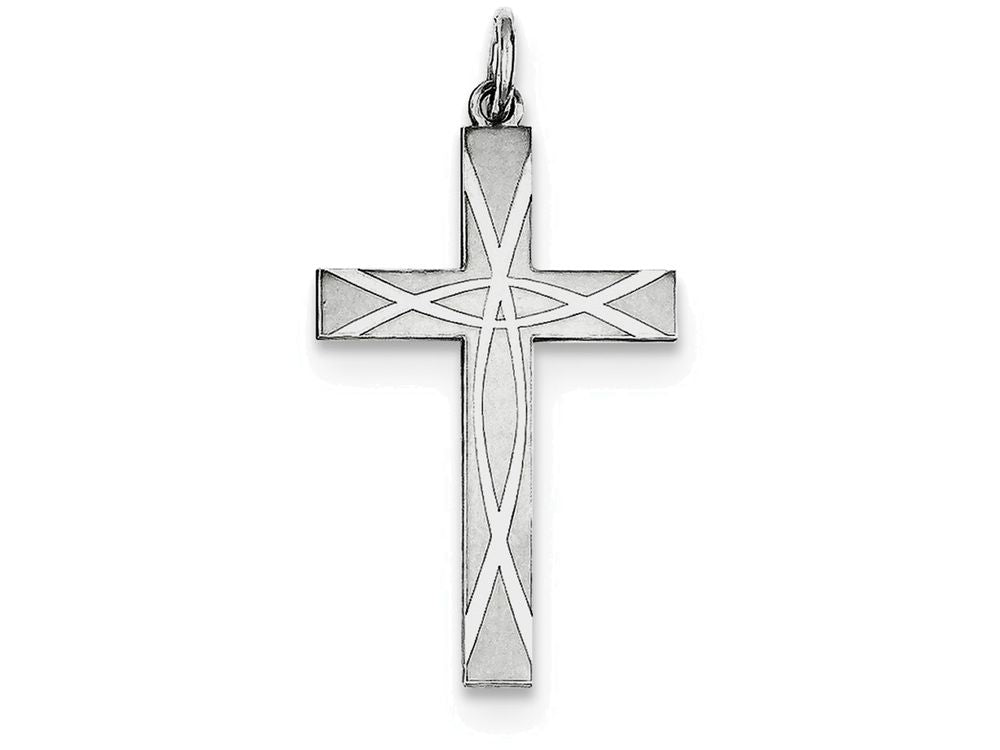 FJC Finejewelers Sterling Silver Laser Designed Cross Pendant Necklace - Chain Included