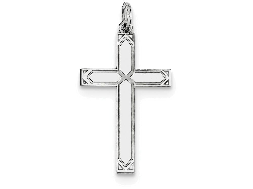 FJC Finejewelers Sterling Silver Laser Designed Cross Pendant Necklace - Chain Included