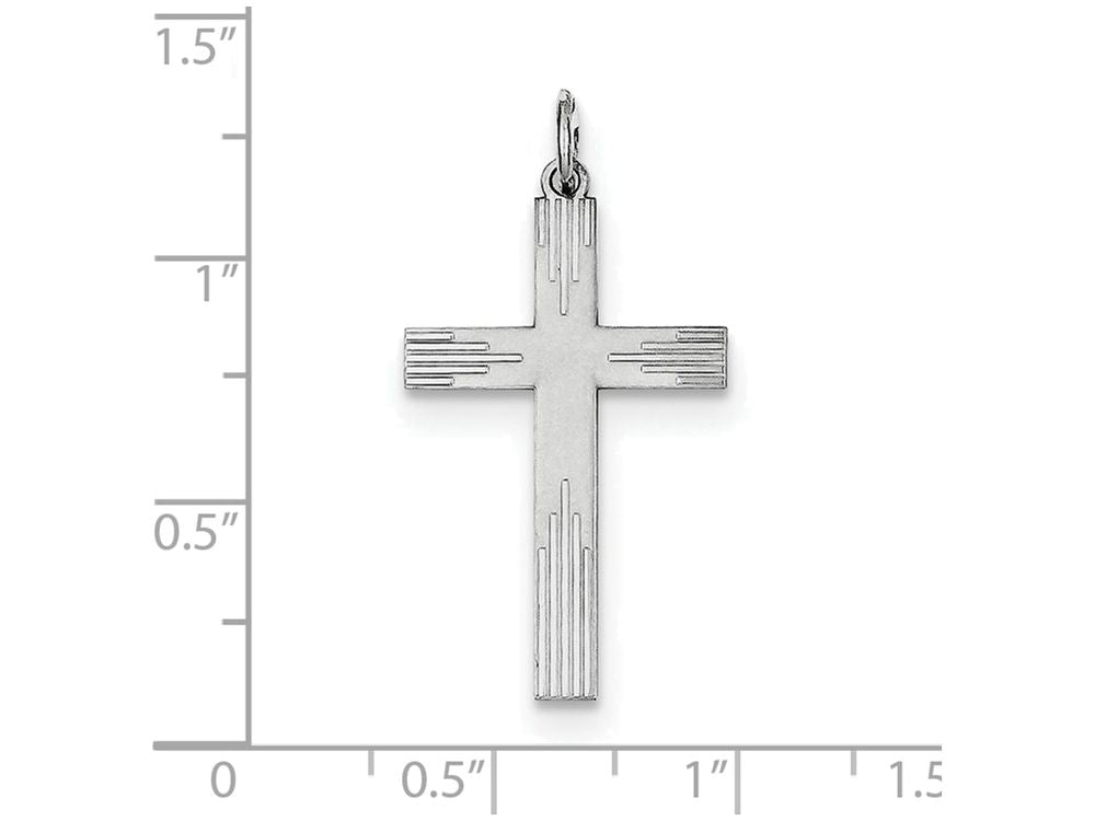 FJC Finejewelers Sterling Silver Laser Designed Cross Pendant Necklace - Chain Included