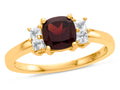 FJC Finejewelers 6x6mm Cushion-Cut Garnet and White Topaz Ring