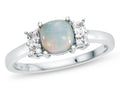 FJC Finejewelers 6x6mm Cushion-Cut Created Opal and White Topaz Ring