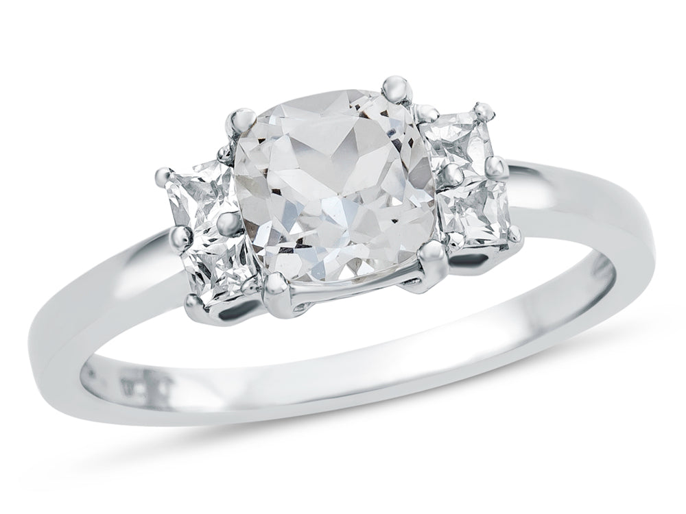 FJC Finejewelers 6x6mm Cushion-Cut White Topaz Ring