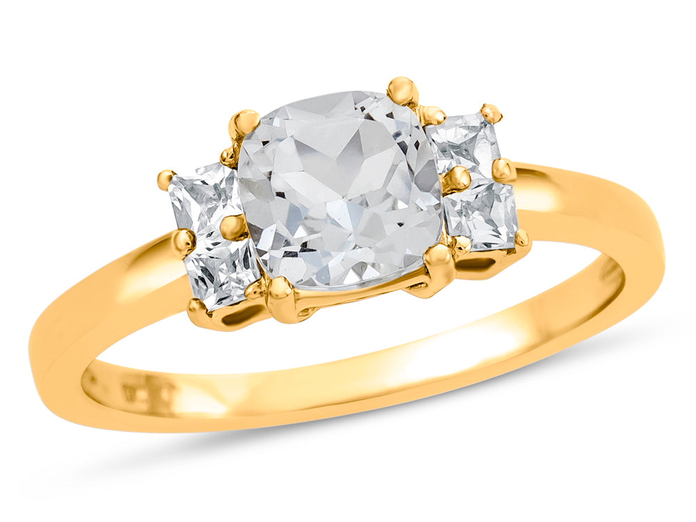 FJC Finejewelers 6x6mm Cushion-Cut White Topaz Ring