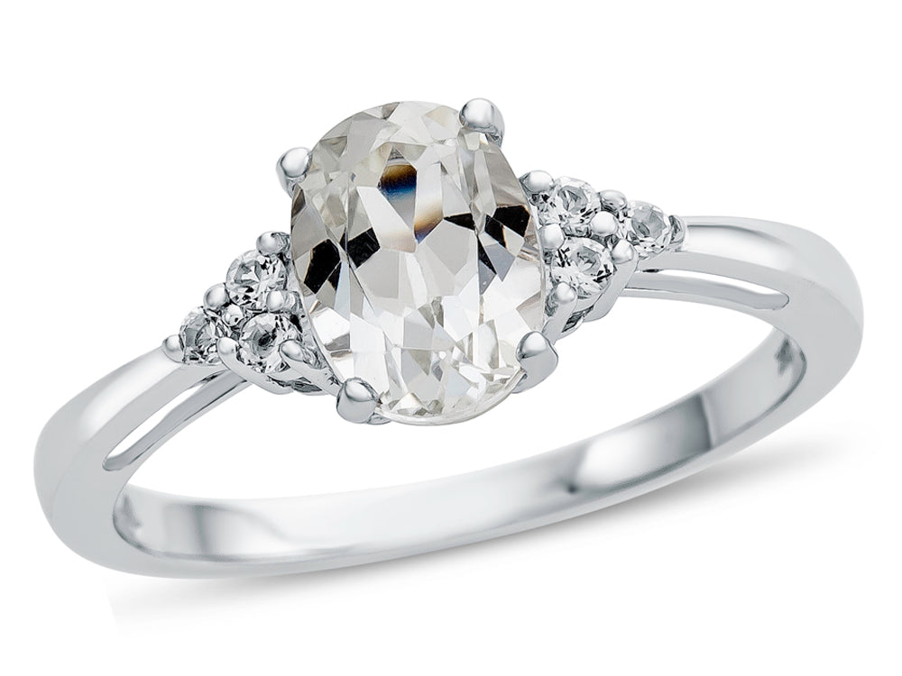 FJC Finejewelers 10k White Gold 8x6mm Oval White Topaz Ring