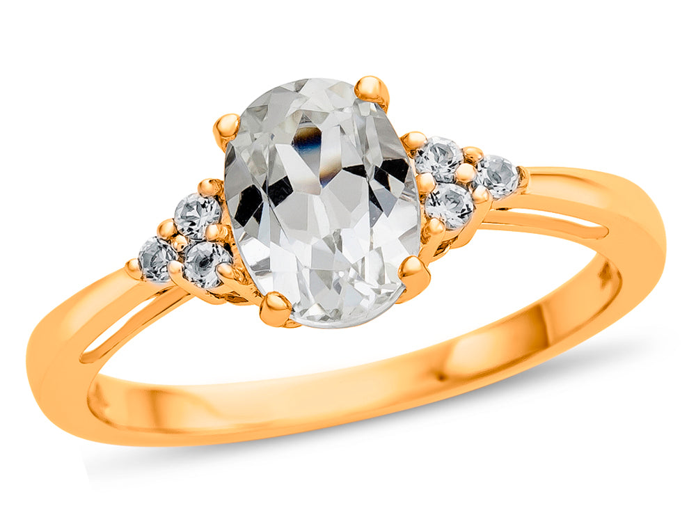 FJC Finejewelers 10k Yellow Gold 8x6mm Oval White Topaz Ring