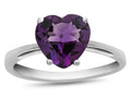 FJC Finejewelers 10k White Gold 7mm Solitaire Heart Shaped Amethyst Ring
