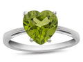 FJC Finejewelers 10k White Gold 7mm Solitaire Heart Shaped Peridot Ring