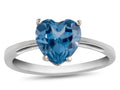FJC Finejewelers 10k White Gold 7mm Solitaire Heart Shaped Simulated Aquamarine Ring