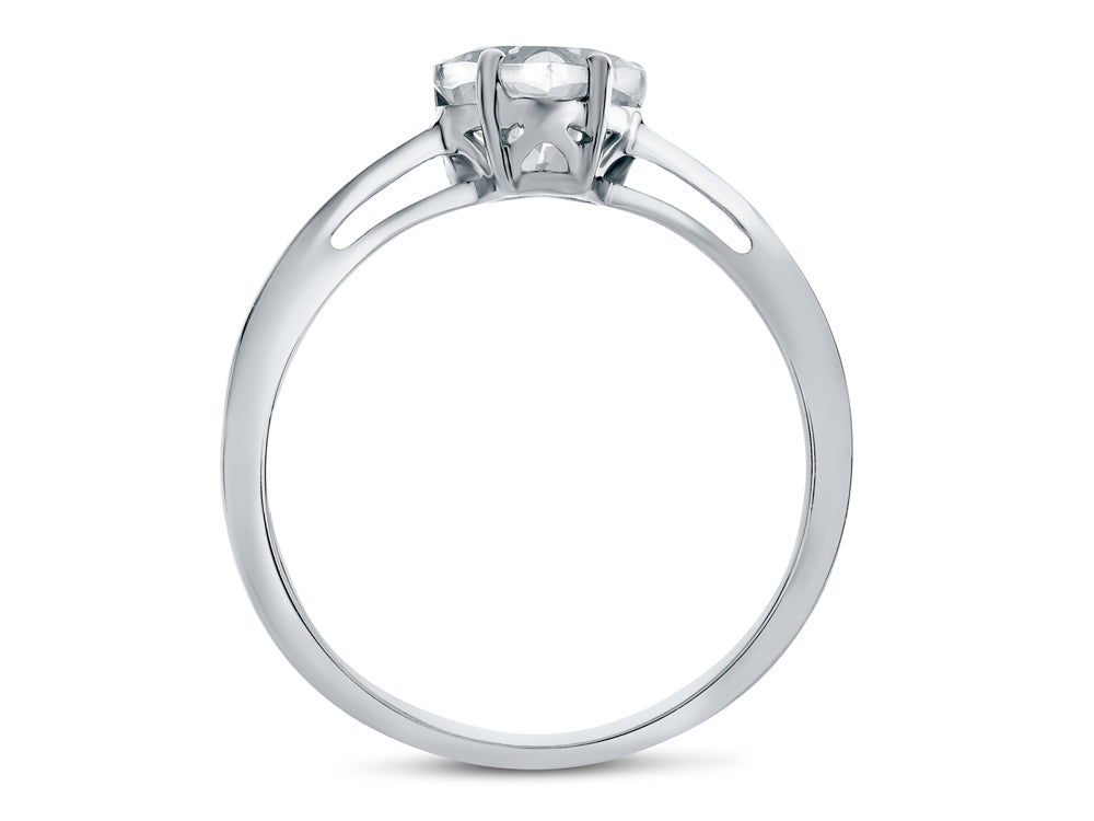 FJC Finejewelers 10k White Gold 7mm Solitaire Heart Shaped Swiss Blue Topaz Ring
