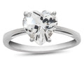 FJC Finejewelers 10k White Gold 7mm Solitaire Heart Shaped White Topaz Ring